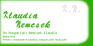 klaudia nemcsek business card